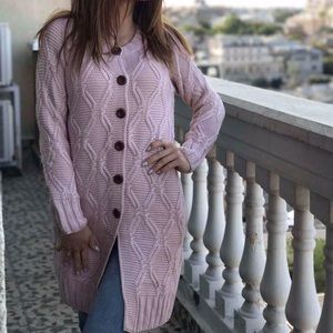 Powder pink knitted cardigan